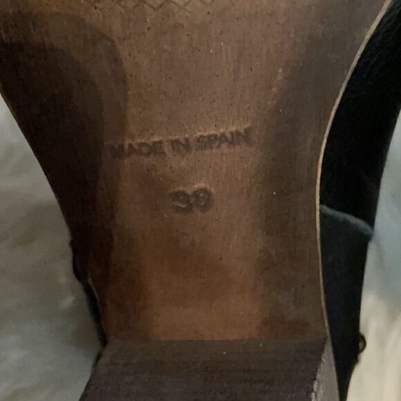 Eric Michael Black Leather Studded Ankle Bootie - Picture 5 of 9